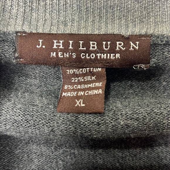 J. Hilburn Mens Clothier XL long sleeve quarterzip, cotton, silk, cashmere blend - Picture 3 of 9